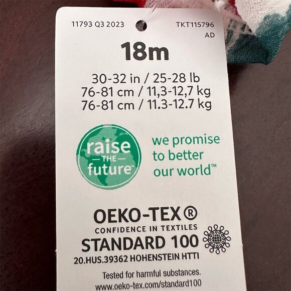 CARTERS Baby Girls Red & White Floral Long Sleeve Spring Garden Dress Size 18M - Picture 5 of 9